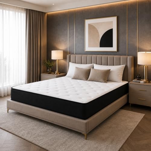Vital Bonnel Spring Mattress | Orthopedic Support Bed Mattress with Breathable Quilted Top | Durable & Comfortable Mattress for Home Bedroom (Queen 200X160X24 CM)