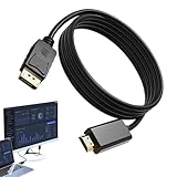 Facile d'utilisation : Sa longueur est de 3 m Display port to hdmi est simple d'utilisation, il suffit de le brancher et de l'utiliser ; aucune installation de pilote n'est requise. Les interfaces DisplayPort et HDMI plaquées or sont durables, résistantes aux rayures et assurent une transmission du signal vidéo plus stable.