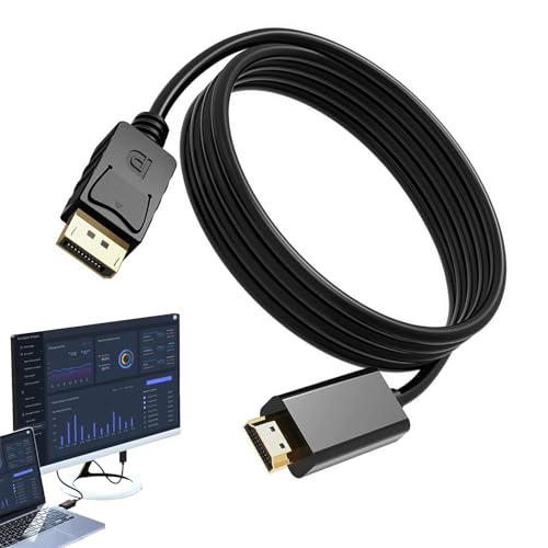 Câble DisplayPort vers HDMI 3M 4K 30Hz,Adaptateur Displayport vers HDMI,Unidirectionnel DP(Source) versHDMI(Affichage),Compatible avec Moniteur TV Projecteur Ordinateur Portable Dell HP et Plus