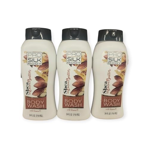 Pro Silk Body Moisturizing Body Wash with Vitamin E, Shea Butter, 24 Fl Oz, Pack of 3