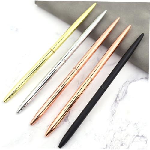 Bolígrafos elegantes metálicos con punta fina de 1 mm y tinta negra 6