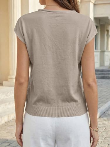Image of UNCLECAT Womens Cap Sleeve Sweater Vest Summer Casual Button Down Lightweight Knit Sweater Cardigans