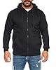 Raff & Taff Men's Zip Hoodies Hooded Jacket Sweat Jacket Transition Jacket Basic Simple up to 8XL, black, 5XL #3