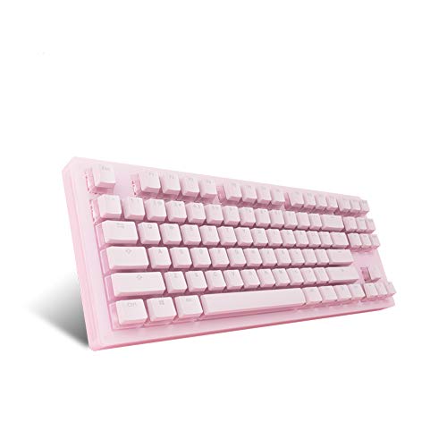 EPOMAKER Sakura Tastatur, kabelgebundene mechanische Tastatur mit durchsichtigem Acrylgehäuse, 87 Tasten, RGB Beleuchtung, PBT-Pudding-Tastenkappen für Gaming (Gateron Orange Switch, Sakura) - Image 4