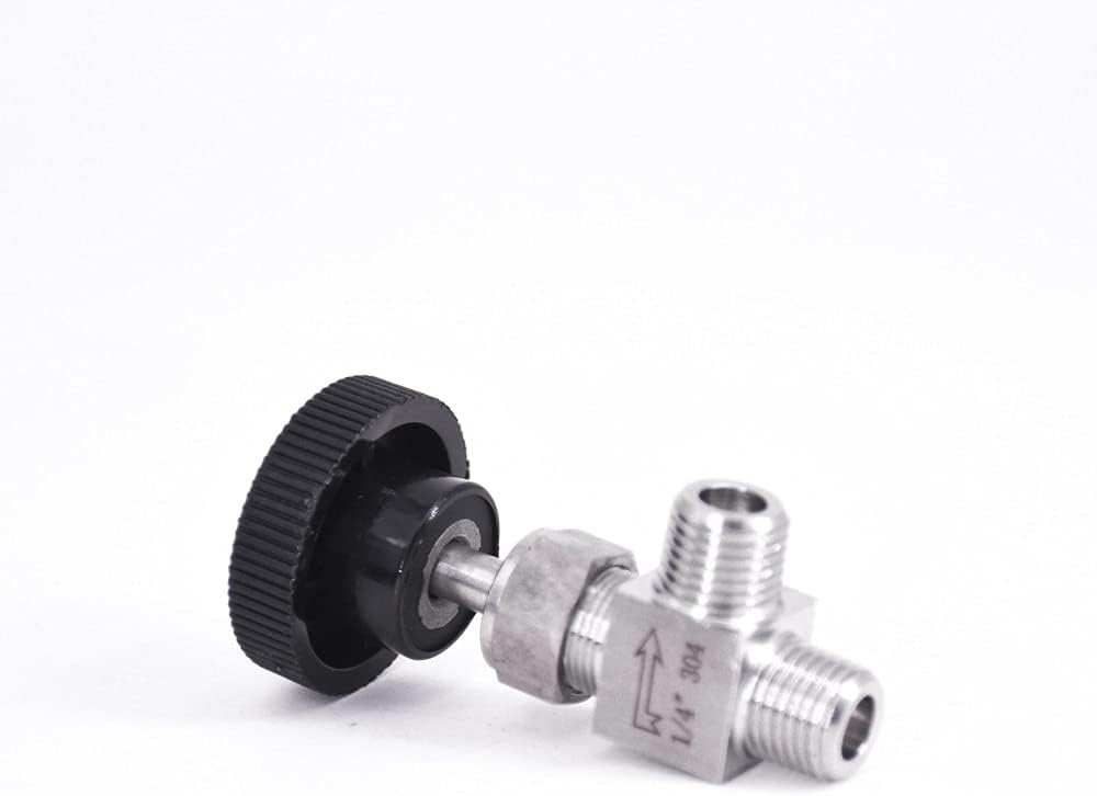 1/8" 1/4" 3/8" 1/2" BSP NPT Male Elbow 90 Degree Angle Needle Valve Crane Elbow 304 Stainless Flow Control Water Gas Oil (Size : 1/2", Color : NPT)