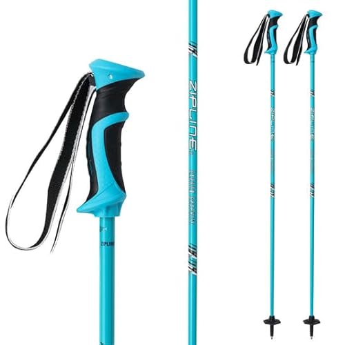 Ski Poles Graphite Carbon Composite - Zipline Lollipop U.S. Ski Team Official Supplier (Radiant Blue, 46" in./117 cm) -  Zipline Ski