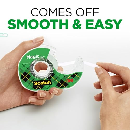 Scotch Magic Tape, Invisible, Back to School and University Essentials for Students and Teachers, 6 Tape Rolls With Dispensers, 19 mm x 21.5 m image 5