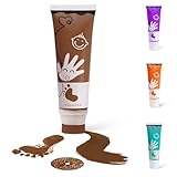 Sortnic Baby Hand and Footprint Paint with Sponge Head, 2.54 fl oz, Non-Toxic & Acid-Free, Washable Baby Safe Paint for Newborn Keepsakes, Dog Nose & Paw Prints, Ideal New Mom Gift - Brown