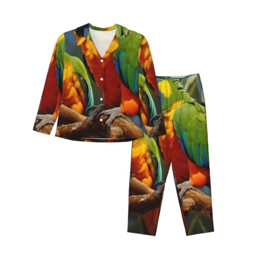 Pyjama classique à manches longues vêtement de nuit doux femme
