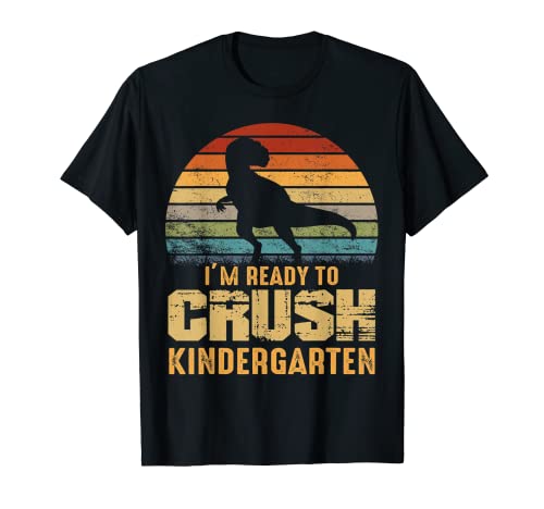 Listo para aplastar el jardín de infantes dinosaurio T Rex School Boys Camiseta