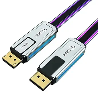 FIBBR DP 1.4 Cable, 32.4Gbps Ultra High Speed DP to DP Male to Male Displayport Cable Supports 8K@60Hz, 4K@144H, 2K@165Hz Compatible for Laptop PC TV(16.4FT/5M).