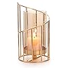 CatCatty Kandelaar Gouden kaarsenhouder theelichthouder glas creatief design met geometrische vormen Kerstmis party decoratie voor woonkamer tafeldecoratie stompkaarsen en theelichtjes geschikt voor metaal