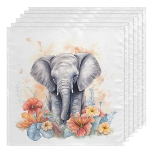 Set de 6 servilletas de tela lavables 50.5 x 50.5 cm miniatura 1