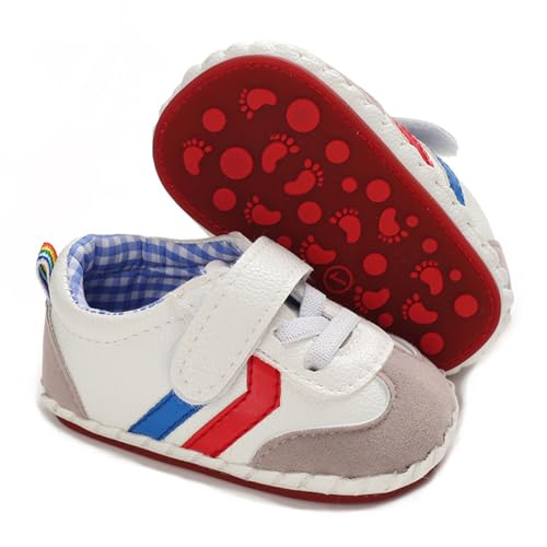 Image of HsdsBebe Baby Boys Girls Pu Leather Hard Bottom Walking Sneakers Toddler Rubber Sole First Walkers Infant Cartoon Slippers Crib Shoes