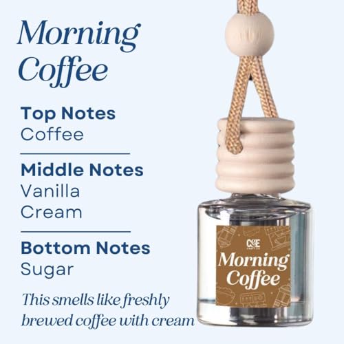 Image of C&E Craft Co Hanging Car Air Freshener Diffuser 2 Pack, Long Lasting Fragrance Oil Car Freshener, Glass Bottle Auto Air Freshener, Made in USA (Morning Coffee)