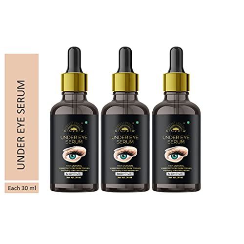 Desicrew 100% Effective Under Eye Serum-Reduces Dark Circles Puffiness & Wrinkles, All Skin Type- Pack of 3 (90 ml)