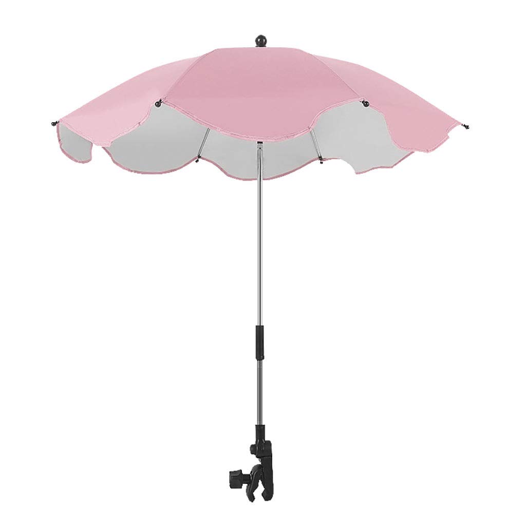 Patio 𝗨mbrella with Adjustable Clam, 360° Adjustable UV Protection Beach 𝗨𝗺𝗯𝗿𝗲𝗹𝗹𝗮 UPF 50+ Outdoor Sun Sh-ade for Beach Chairs, Strollers, Wheelchairs, Portable Par𝐚𝐬𝐨𝐥 with Clamp