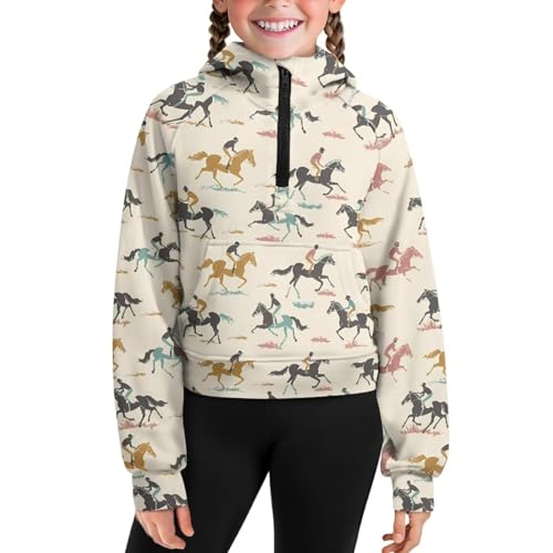 Girls Half Zip Sweatshirt Long Sleeve Casual Hoodies Sport Athletic Loose Pullover Lightweight Soft Tops Clothes