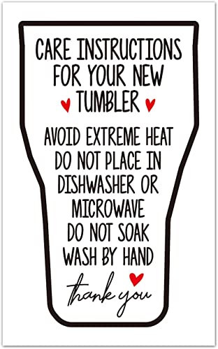 Korttalo 50 Tumbler Care Instructions for Cups & Tumblers - Small Business Package Insert