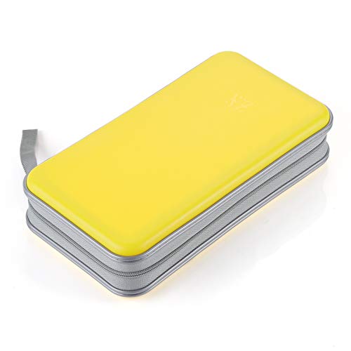Alavisxf Xx Cd Case, 96 Capacity Hard Plastic Cd Holder Protective Dvd Disc Storage Case Holder Portable Zipper Cd Dvd Organizer Storage Wallet For Car Home Travel (96 Capacity, Yellow) #TOP4