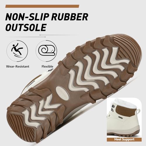 Image of Mishansha Snow Boots for Women - Waterproof Winter Hiking Boots with Warm Fur Lining, Anti-Slip Sole, Insulated Outdoor Cold Weather Booties