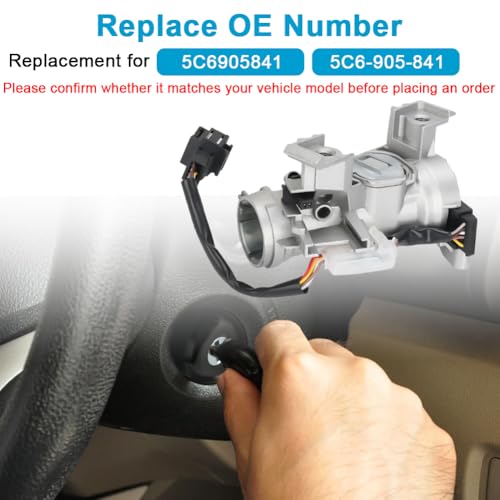 WMPHE Ignition Lock Housing Switch Cylinder Replacement for 5C6905841 5C6-905-841 Compatible with Volkswagen VW Beetle 2012-2019 Jetta 2011-2018 by WMPHE - Image 3