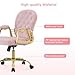 BarberPub Ergonomic Nail Tech Chair with Lumbar Support, Adjustable Manicure Chair with Armrests, Comfy Home Office Chairs with 360-Degree Swivel Wheels for Beauty Salon 3567 (Pink)