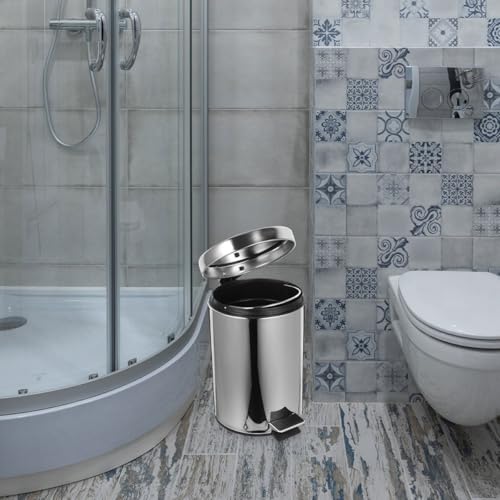 Papelera de pedal acero inoxidable 5L con tapa miniatura 4