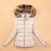 Tdvcpmkk Damen Winterjacke Daunenjacke mit Fellkragen Parka, weiß, 36