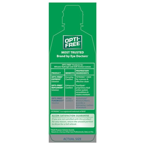 Image of Opti-Free Puremoist Multi-Purpose Contact Lens Cleaning and Disinfecting Solution with Lens Case, 10 FL Oz (Pack of 3)