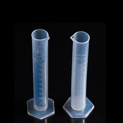 100ml Plastic Graduated Cylinder, Transparent Laboratory Measuring Tool, Science Lab Cylinders