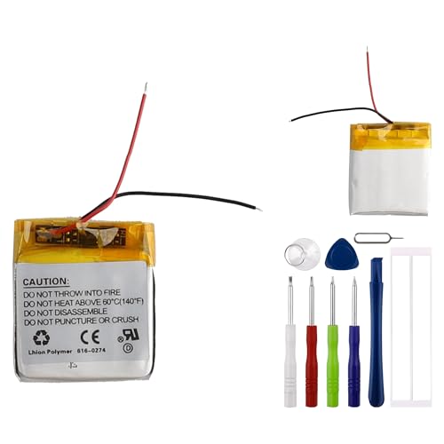 E-YIIVIIL Replacement Battery 616-0274 for iPod Shuffle G2 1GB, G3 MP3 Player Battery, 3.7V 100mAH, with Repair Tool Kit