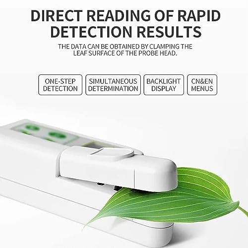 Medidor de clorofila portátil para pruebas de nutrientes de plantas, mide la temperatura del nitrógeno de la clorofila y la humedad con exportación de datos USB