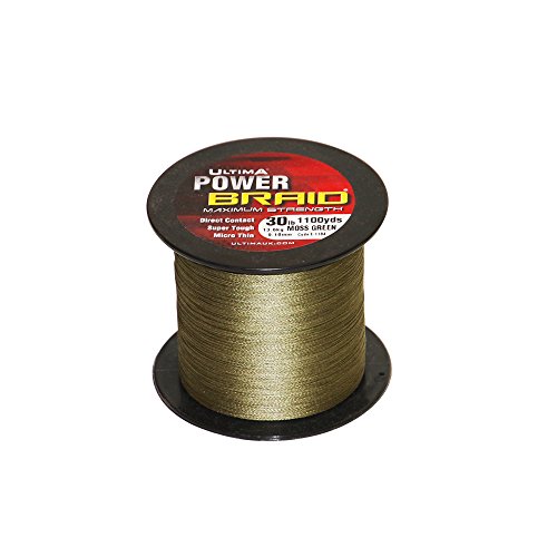 Ultima II Power Braid Hilo de Pesca súper Fuerte Micro Trenzado, Unisex Adulto, Verde (Moss Green), 0.20 mm-65 LB