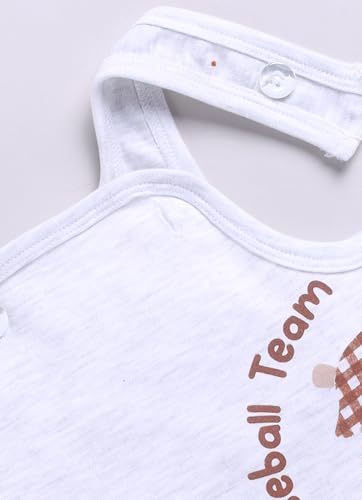 Image of Smart Baby Dungaree Set for Baby Girls | Cotton Romper with T-Shirt | Soft & Breathable Fabric | Cute Embroidery | Snap Button Closure for Easy Diaper Change