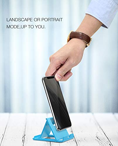 Moko Phone/Tablet Stand, Foldable Desktop Holder Fit With Iphone 11 Pro Max/11 Pro/11, Iphone Xs/Xs Max/Xr/X, Iphone Se 2020, Ipad Pro 11 2020/10.2/Air 3/Mini 5, Galaxy S20 6.2", Blue #TOP5