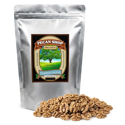 Pecan Shop Organic California Walnuts for Snacking, Family Orchard Grown, Sprouted, Unsalted - (2 LB)