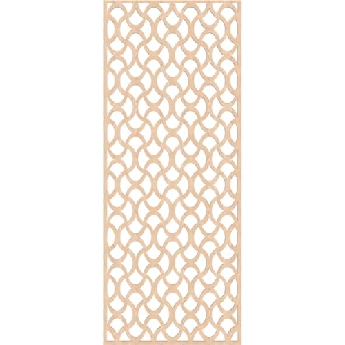 Image of Resort Decorative Pierced Fretwork Wood Wall Panels, 31 3 /8 inchW x 79 3 /8 inchH x 3 /8 inchT, Red Oak