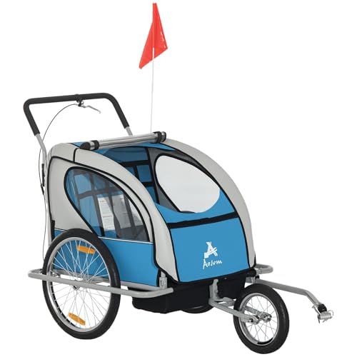 Aosom Elite Three-Wheel Bike Trailer for Kids Bicycle Cart...