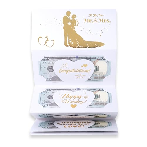 HOMANGA Wedding Card for Bride and Groom, Wedding Card Money Holder, Wedding's Money Cards for Cash...