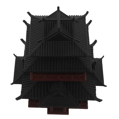 SHINEOFI Figura de Pagoda Miniatura de 10x10x10 Cm para Acuario y Bonsái, Decoración Zen China en Resina Diseño Tradicional de Pabellón Asiático para Jardín Zen y Micro Paisaje