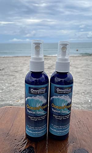 Oceanpower Topical Spray | Complete Mineral Replenishment | Pure Magnesium | 70+ Trace Minerals | Organic Aloe Vera | Complete Fast Absorption | Restful Sleep | 6 Oz #TOP4