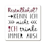 Tamaño: 9,5 x 9,5 cm Grafik Werkstatt - Posavasos de Corcho con Texto en alemán Kenn ich Nicht ich trinke Immer aus