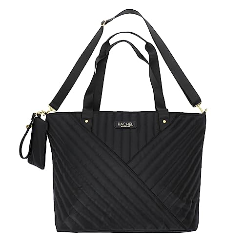 Bioworld Rachel Roy Black Quilted Fabric 21 Weekender Tote