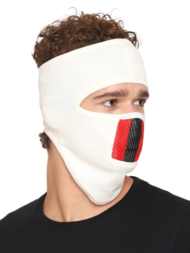 Image of Gajraj Unisex Cotton Anti Pollution Dust Sun Protecion Full Face Cover Mask with Air Filter Mesh and Visor (Skin)
