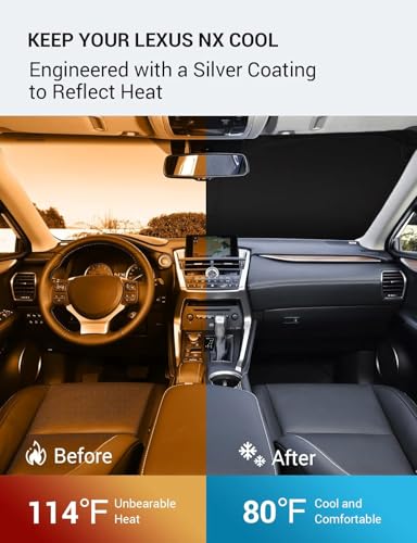 Image of Proadsy 2026 Upgrade Windshield Sun Shade Custom Fit 2015-2021 NX Foldable Front Sunshade Protector Sun Visor Blocks UV Rays Keep Car Cooler