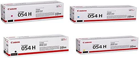 Canon CRG 054 High Yield Toner Cartridge for LBP622 & MF644, Bundle with Black 3100 Pages Yield/Cyan 2300 Pages Yield/Magenta 2300 Pages Yield/Yellow 2300 Pages Yield