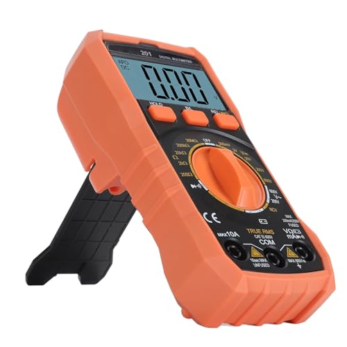 Walfront Detección de Voltaje de NCV Multímetro Digital, Medidor de Capacitancia de 200uf con Pantalla LCD HD, Función de Linterna para Automóvil, Apagado Automático