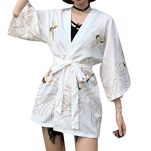 Women Japanese Kimono Cardigan Coat Yukata Outwear Tops Vintage Japanese Style4