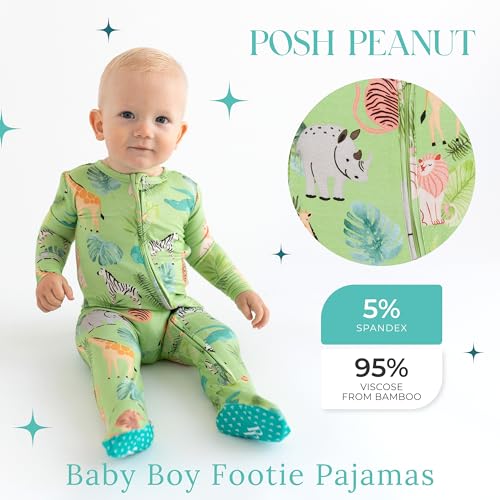 Image of Posh Peanut Baby Rompers Pajamas - Newborn Sleepers Boy Clothes - Kids One Piece PJ - Soft Viscose from Bamboo
